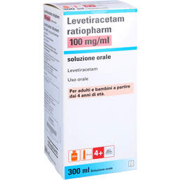 Abbildung: Levetiracetam-ratio.100 mg / ml L.z.E.10ml Dos.Spr. 300 ml, Lösung zum Einnehmen PZN 16506842