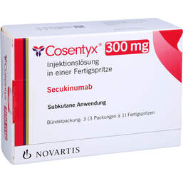 Abbildung: Cosentyx 300 mg Injektionslösung in einer Fertigspritze 3X1 St, Injektionslösung PZN 16507221