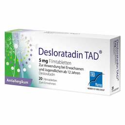 Abbildung: Desloratadin TAD 5 mg Filmtabletten Filmtabletten, 20 St PZN 16507729