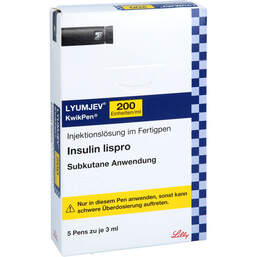 Abbildung: Lyumjev 200 E / ml Kwikpen Injektionslösung im Fertigpen 5X3 ml, Injektionslösung PZN 16508367
