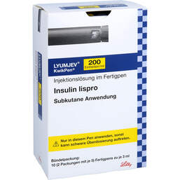 Abbildung: Lyumjev 200 E / ml Kwikpen Injektionslösung im Fertigpen 10X3 ml, Injektionslösung PZN 16508404
