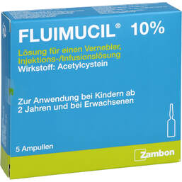 Abbildung: Fluimucil 10% Lösung für Vernebler ,Injektion - / Infusionslösung 5X3 ml, Ampullen PZN 16517343