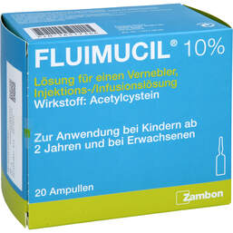 Abbildung: Fluimucil 10% Lösung für Vernebler ,Injektion - / Infusionslösung 20X3 ml, Ampullen PZN 16517366