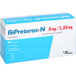 Abbildung: Bipreterax N 5 mg / 1,25 mg Filmtabletten 90 St, Filmtabletten PZN 16529292