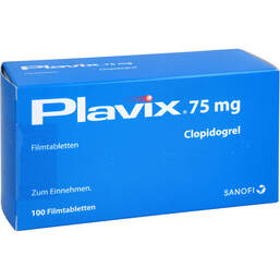 Abbildung: Plavix 75 mg Filmtabletten 100 St, Filmtabletten PZN 16529518