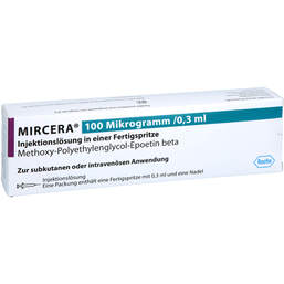 Abbildung: Mircera 100 Mikrogramm / 0,3 ml Injektionslösung i.e.Fert.-S 1 St, Fertigspritzen PZN 16529659