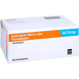 Abbildung: Amitriptylin Micro Labs 44,19 mg Filmtabletten 100 St, Filmtabletten PZN 16531780