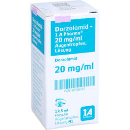Abbildung: Dorzolamid-1A Pharma 20 mg / ml Augentropfen Lösung 1X5 ml, Augentropfen PZN 16536352