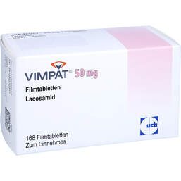 Abbildung: Vimpat 50 mg Filmtabletten 168 St, Filmtabletten PZN 16567654