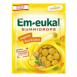 Abbildung: EM Eukal Gummidrops Ingwer-Kurkuma zuckerhaltig Bonbons, 90 g PZN 16567909
