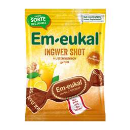 Abbildung: EM Eukal Bonbons Ingwer SHOT gefüllt zuckerhaltig Bonbons, 75 g PZN 16567915