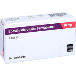 Abbildung: Ebastin Micro Labs 10 mg Filmtabletten 50 St, Filmtabletten PZN 16568547