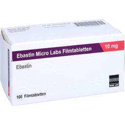 Abbildung: Ebastin Micro Labs 10 mg Filmtabletten 100 St, Filmtabletten PZN 16568553