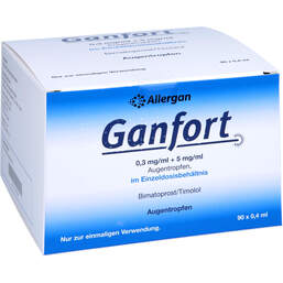 Abbildung: Ganfort 0,3 mg / ml + 5 mg / ml AT im Einzeldosisbeh. 90X0.4 ml, Augentropfen PZN 16575926