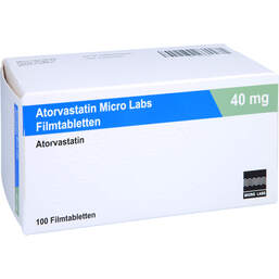 Abbildung: Atorvastatin Micro Labs 40 mg Filmtabletten 100 St, Filmtabletten PZN 16576446