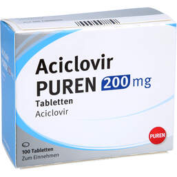 Abbildung: Aciclovir Puren 200 mg Tabletten 100 St, Tabletten PZN 16577440