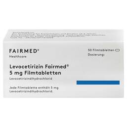 Abbildung: Levocetirizin Fairmed 5 mg Filmtabletten Filmtabletten, 50 St PZN 16580778