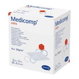 Abbildung: Medicomp extra Vlieskomp.steril 5x5 cm 6lagig 25X2 St, Kompressen PZN 16585422