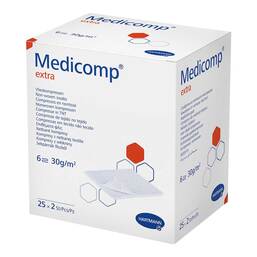 Abbildung: Medicomp extra Vlieskomp.steril 10x20 cm 6lagig 25X2 St, Kompressen PZN 16585474