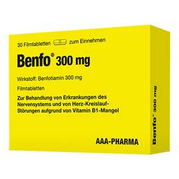 Abbildung: Benfo 300 mg Filmtabletten 30 St, Filmtabletten PZN 16586798