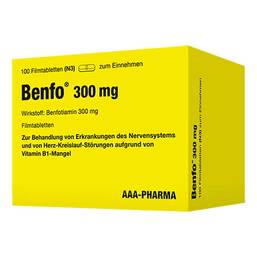 Abbildung: Benfo 300 mg Filmtabletten 100 St, Filmtabletten PZN 16586806