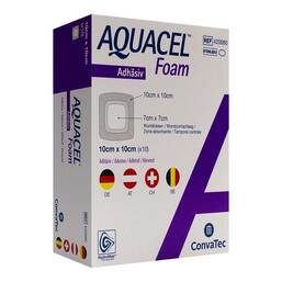 Abbildung: Aquacel Foam adhäsiv 10x10 cm Verband 10 St, Verband PZN 16595030