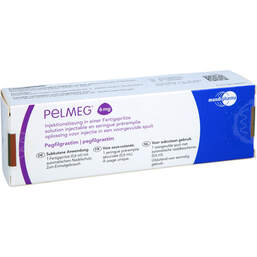 Abbildung: Pelmeg 6 mg Injektionslösung Fertigspritze mit autom.Nadels. 1 St, Injektionslösung PZN 16596905