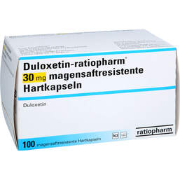 Abbildung: Duloxetin-ratiopharm 30 mg magensaftresistent Hartkapseln  100 St, Magensaftresistente Hartkapseln PZN 16599217