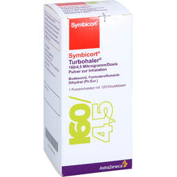 Abbildung: Symbicort Turbohaler 160 / 4,5 µg / Dosis 120 ED 1 St, Inhalationspulver PZN 16600162