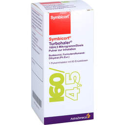 Abbildung: Symbicort Turbohaler 160 / 4,5 µg / Dosis 60 ED 1 St, Inhalationspulver PZN 16600179