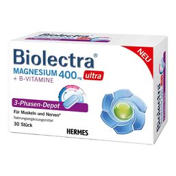 Abbildung: Biolectra Magnesium 400 mg ultra 3-Phasen-Depot Tabletten, 30 St PZN 16604993