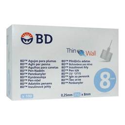 Abbildung: BD Thin Wall Pen-Nadeln 0,25 31 Gx8 mm 100 St, Kanüle PZN 16605449