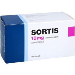Abbildung: Sortis 10 mg Filmtabletten 100 St, Filmtabletten PZN 16623789