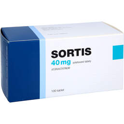 Abbildung: Sortis 40 mg Filmtabletten 100 St, Filmtabletten PZN 16623795