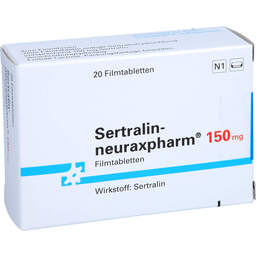 Abbildung: Sertralin-neuraxpharm 150 mg Filmtabletten 20 St, Filmtabletten PZN 16624168