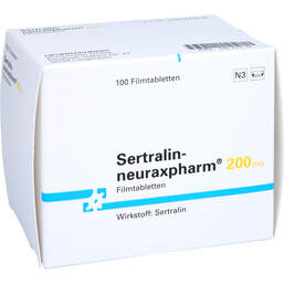 Abbildung: Sertralin-neuraxpharm 200 mg Filmtabletten 100 St, Filmtabletten PZN 16624234