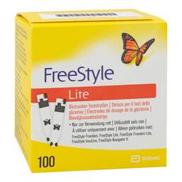 Abbildung: Freestyle Lite Teststreifen ohne Codieren 100 St, Teststreifen PZN 16625506