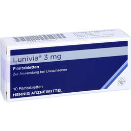 Abbildung: Lunivia 3 mg Filmtabletten 10 St, Filmtabletten PZN 16627037
