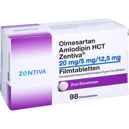 Abbildung: Olmesartan Amlodipin HCT Zentiva 20 / 5 / 12,5 mg Fta 98 St, Filmtabletten PZN 16632541