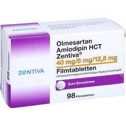Abbildung: Olmesartan Amlodipin HCT Zentiva 40 / 5 / 12,5 mg Fta 98 St, Filmtabletten PZN 16632558