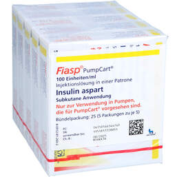 Abbildung: Fiasp 100 E / ml Pumpcart Injektionslösung in einer Patrone 5X5X1.6 ml, Injektionslösung PZN 16634474