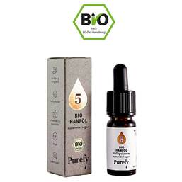 Abbildung: Bio Hanföl 5% Cbd Vollspektrum Purefy Tro.zum Einnehmen Tropfen zum Einnehmen, 1X10 ml PZN 16653158