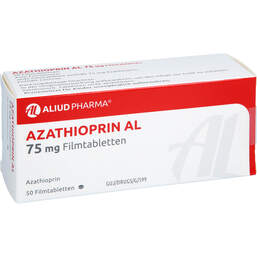 Abbildung: Azathioprin AL 75 mg Filmtabletten 50 St, Filmtabletten PZN 16654637