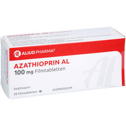 Abbildung: Azathioprin AL 100 mg Filmtabletten 50 St, Filmtabletten PZN 16654666