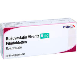 Abbildung: Rosuvastatin Vivanta 5 mg Filmtabletten 30 St, Filmtabletten PZN 16663211