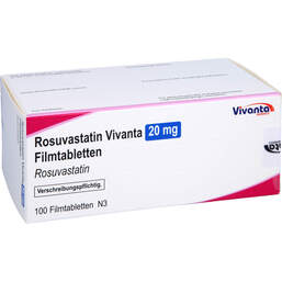 Abbildung: Rosuvastatin Vivanta 20 mg Filmtabletten 100 St, Filmtabletten PZN 16663263
