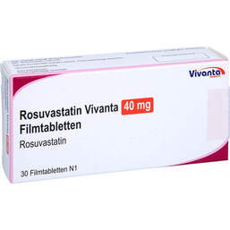 Abbildung: Rosuvastatin Vivanta 40 mg Filmtabletten 30 St, Filmtabletten PZN 16663286