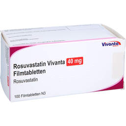 Abbildung: Rosuvastatin Vivanta 40 mg Filmtabletten 100 St, Filmtabletten PZN 16663292