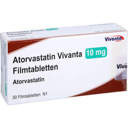 Abbildung: Atorvastatin Vivanta 10 mg Filmtabletten 30 St, Filmtabletten PZN 16663300