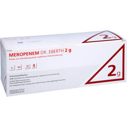 Abbildung: Meropenem Dr. Eberth 2 g Pulver zur Herstellung einer Injektion / Infusionslösung 10 St, Pulver zur Herstellung einer Injektions- oder Infusionslsg. PZN 16678135